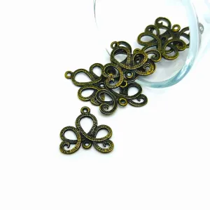 4, 20 or 50 Pieces: Bronze Decorative Knot Connector Charms