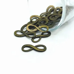 4, 20 or 50 Pieces: Bronze Infinity Connector Charms