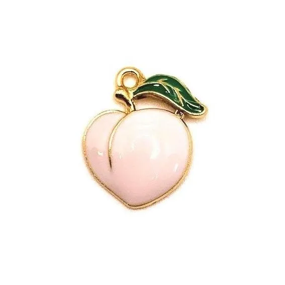 4, 20 or 50 Pieces: Enamel Georgia Peach Charms