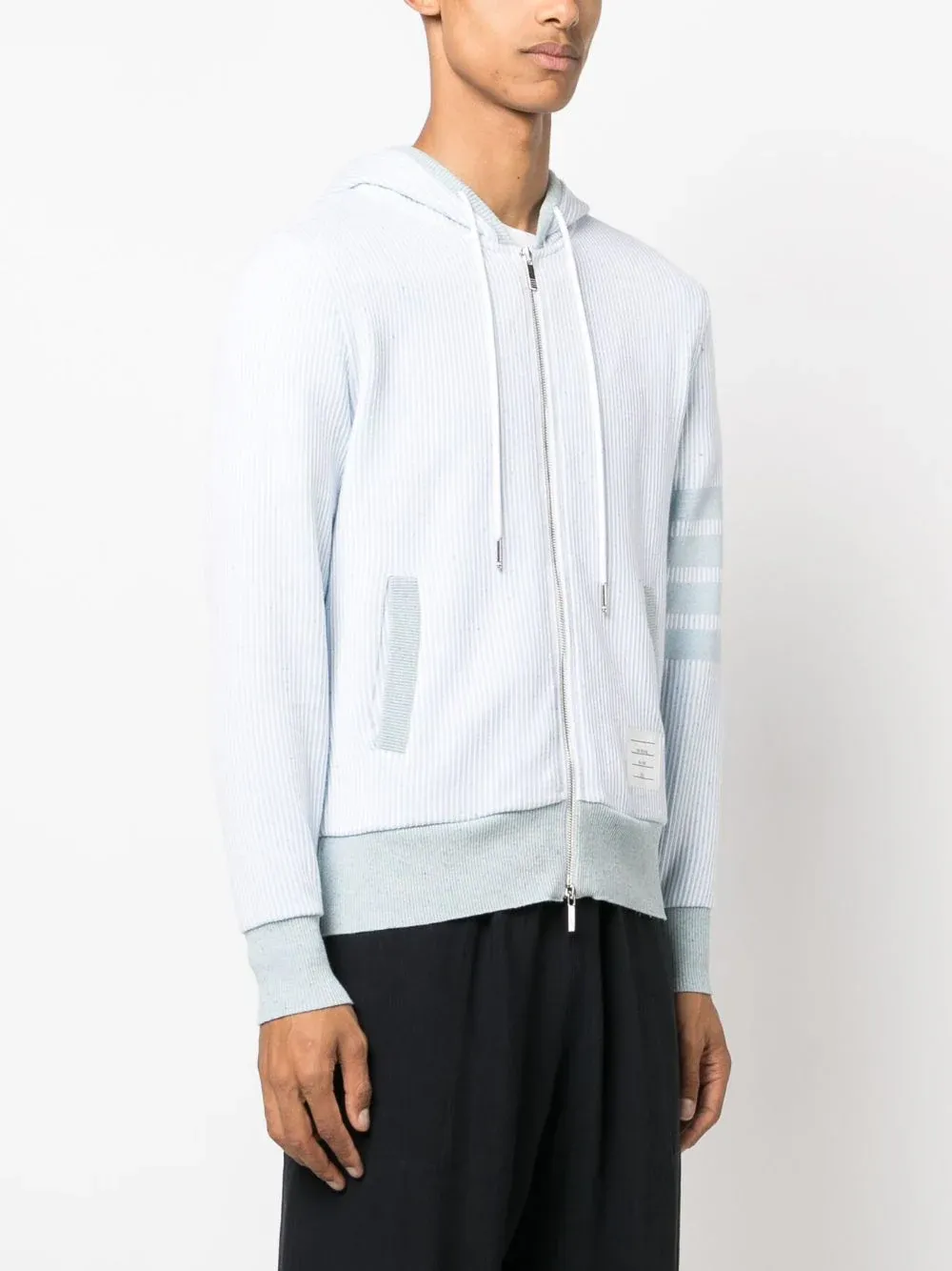 4-Bar Stripe Zip-Up Hoodie