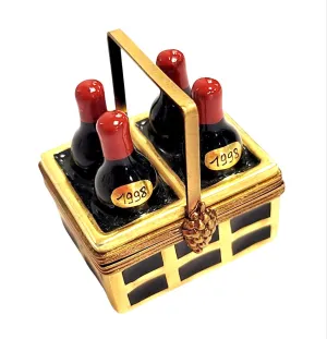 4 Bottles Wine 1998 in Basket