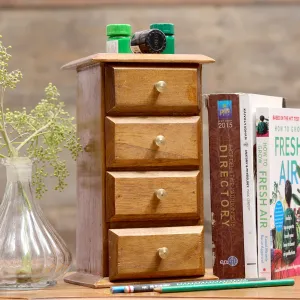 4 Drawer Natural Bureau Premium Desk Organizer