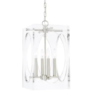 4 Light Polished Nickel Modern Chandelier - C193-8874-PN