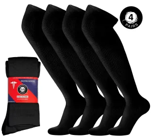 4 Pairs of Over the Knee Cotton Diabetic Non-Binding Neuropathy Socks