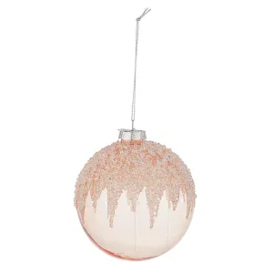 4 palline per albero di natale in vetro rosa da Ø 10 cm pendaglio decorato