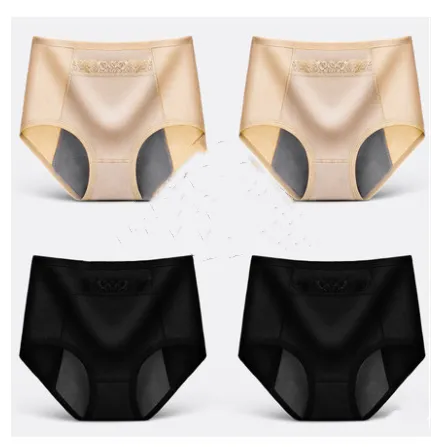 4 Physiological Underwear Women\'s Waist Cotton Aunt Menstrual Period Leak-proof Girl Warm  Breathable Triangle Health Pants