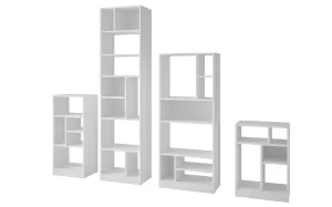 4 Piece Valenca Bookcase Set in White