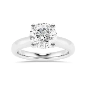 4 Prong Round Cut Moissanite Solitaire Engagement Ring