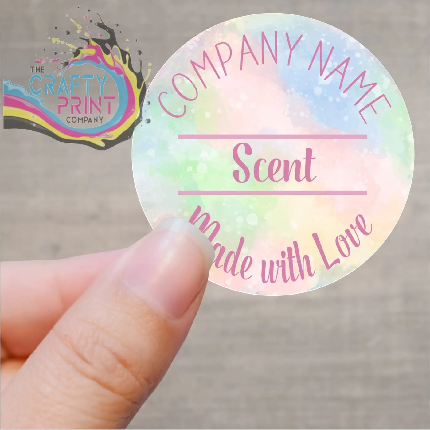 40mm Company Candle Scent Label Personalised Printed Sticker