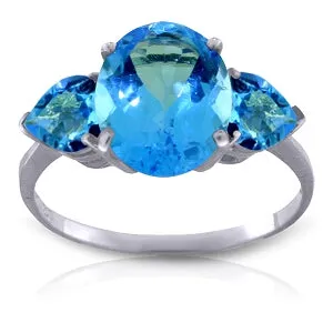 4.2 Carat 14K Solid White Gold You'll See Blue Topaz Ring