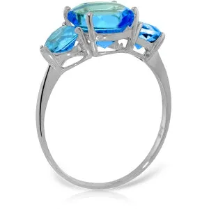 4.2 Carat 14K Solid White Gold You'll See Blue Topaz Ring