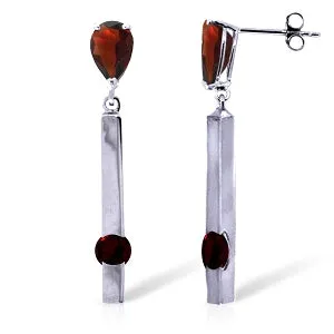 4.25 Carat 14K Solid White Gold Chandelier Earrings Garnet