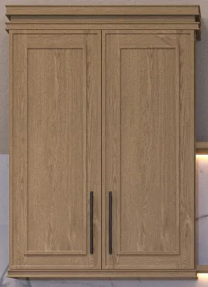 42" Tall Elegant Oak Shaker Wall Cabinet - Double Door 24", 27", 30", 33" & 36" Wide