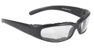 43025 Rally Wrap Padded Black Frame with Clear Lens Sunglasses