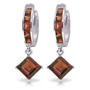 4.4 Carat 14K Solid White Gold Of Garnet And Men Garnet Earrings