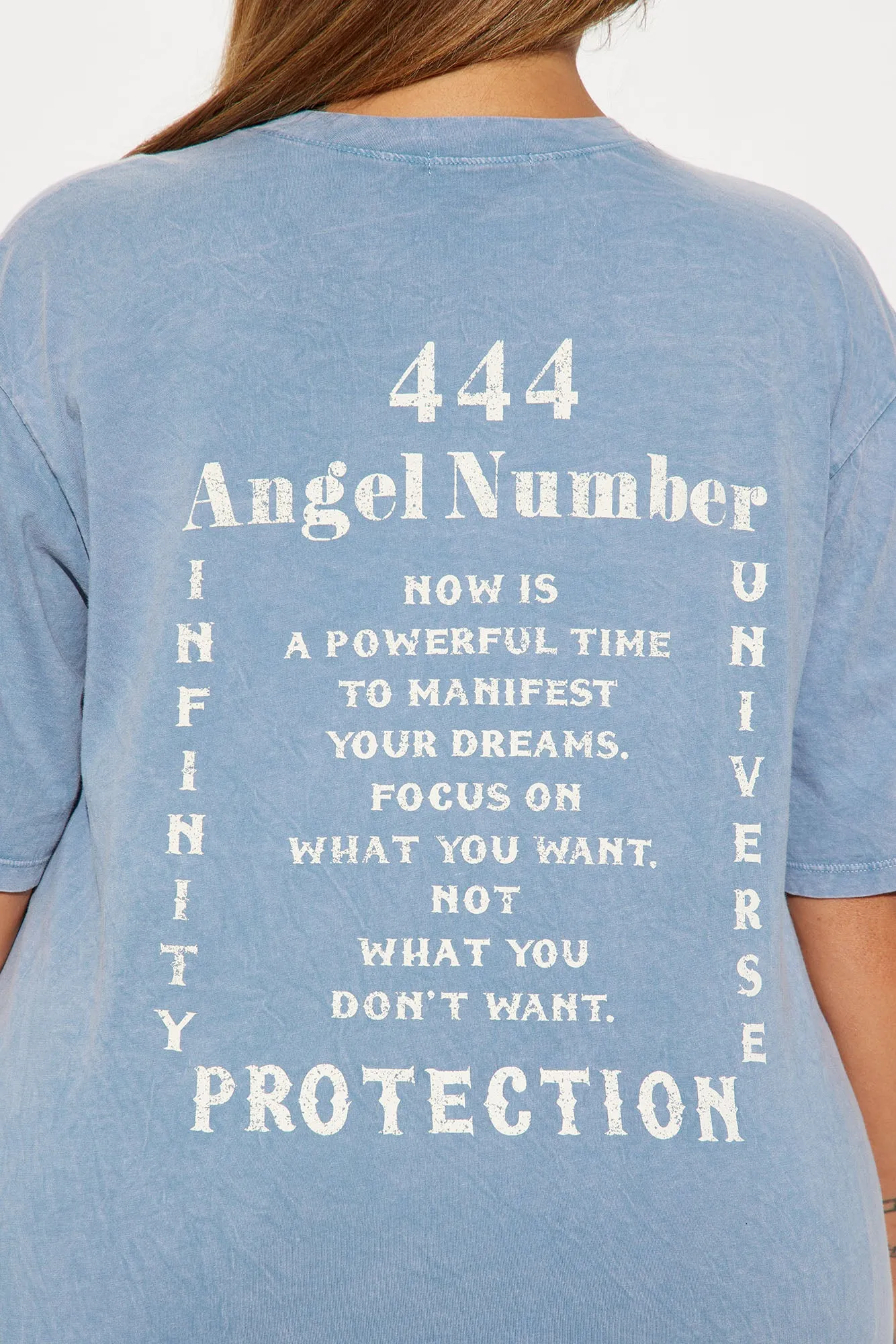 444 Angel Number Tunic Top - Blue