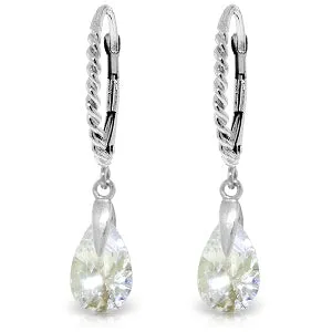 4.5 Carat 14K Solid White Gold Inhale Your Fragrance Cubic Zirconia Earrings