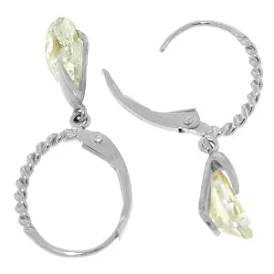 4.5 Carat 14K Solid White Gold Inhale Your Fragrance Cubic Zirconia Earrings