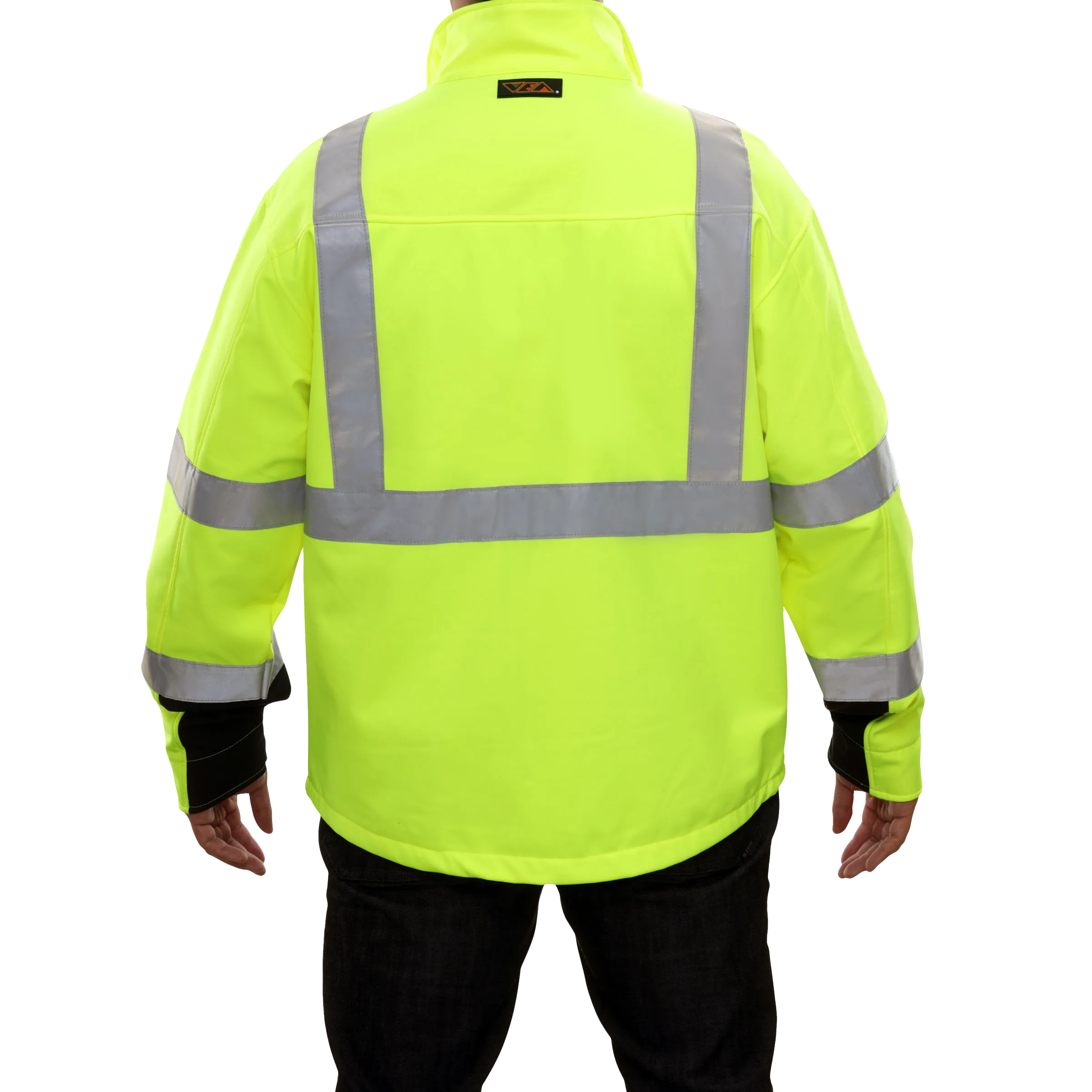 451STLB Safety Jacket: Hi-Vis Soft Shell: Water Resistant: Form Fitting