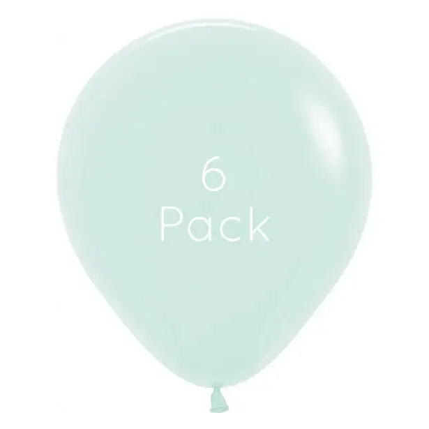 45cm Pastel Matte Green Giant Balloons - 6 Pkt