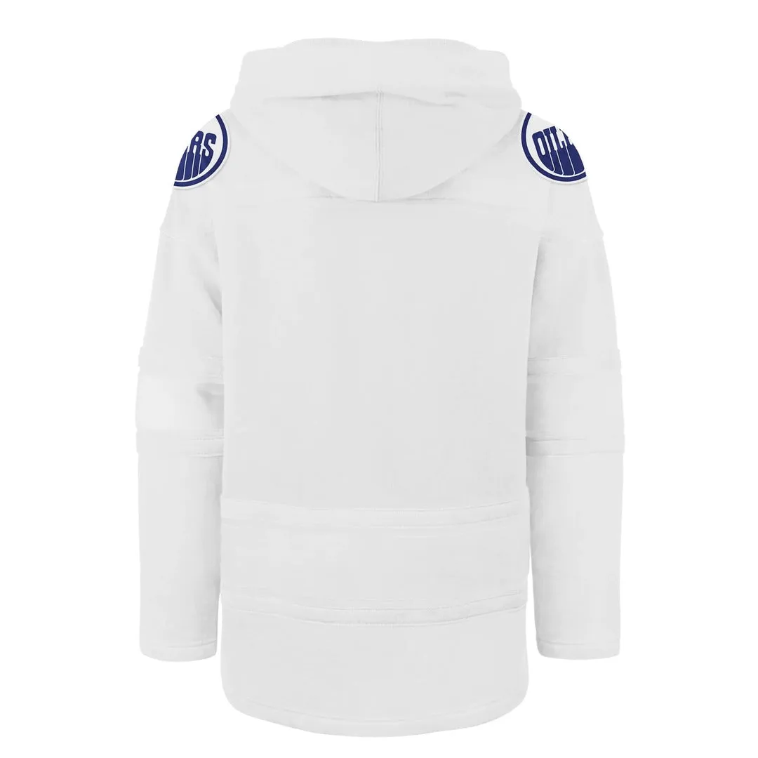 '47 Brand Men's NHL Edmonton Oilers White-Out Lacer Hoodie