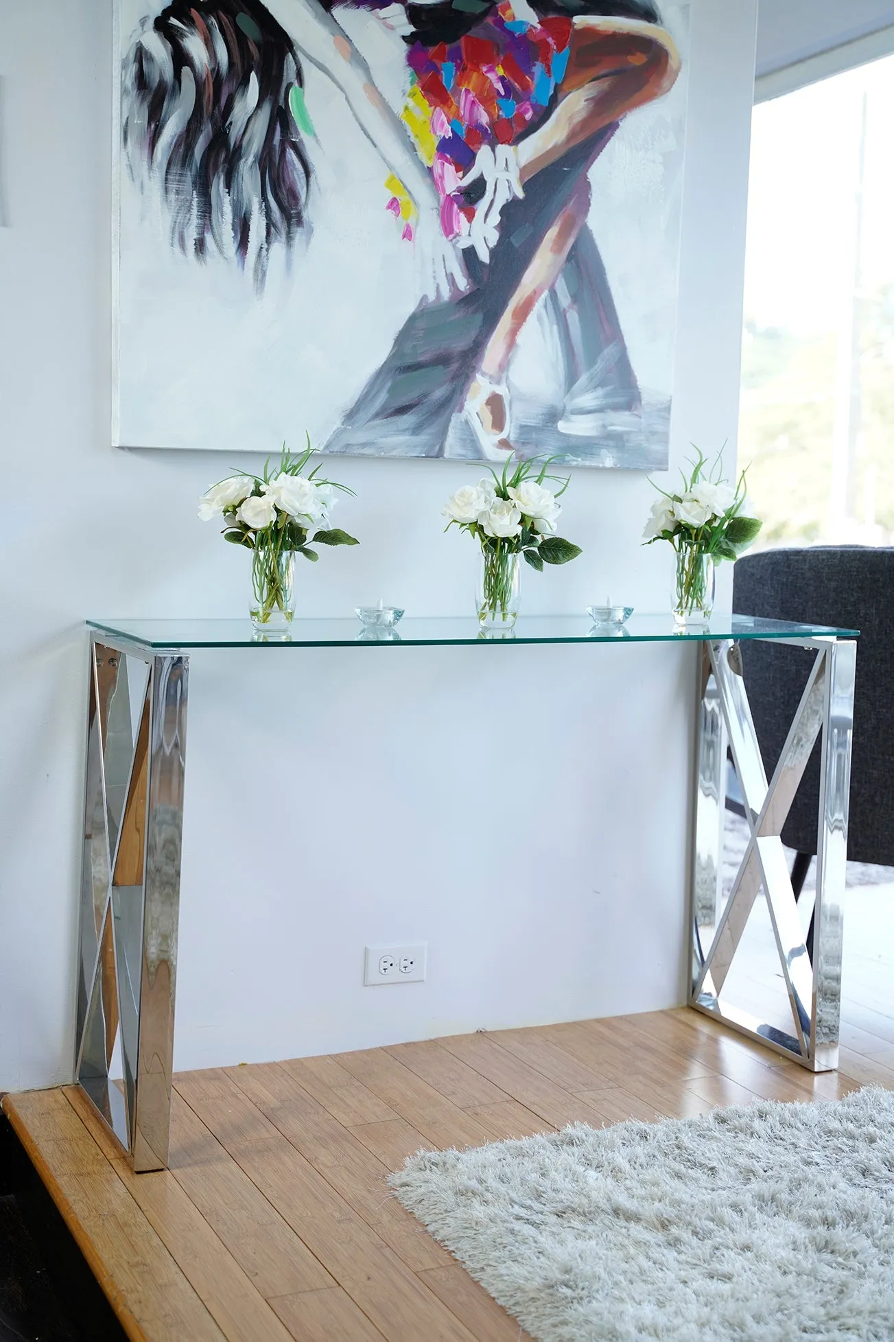 47" Chrome Console Table