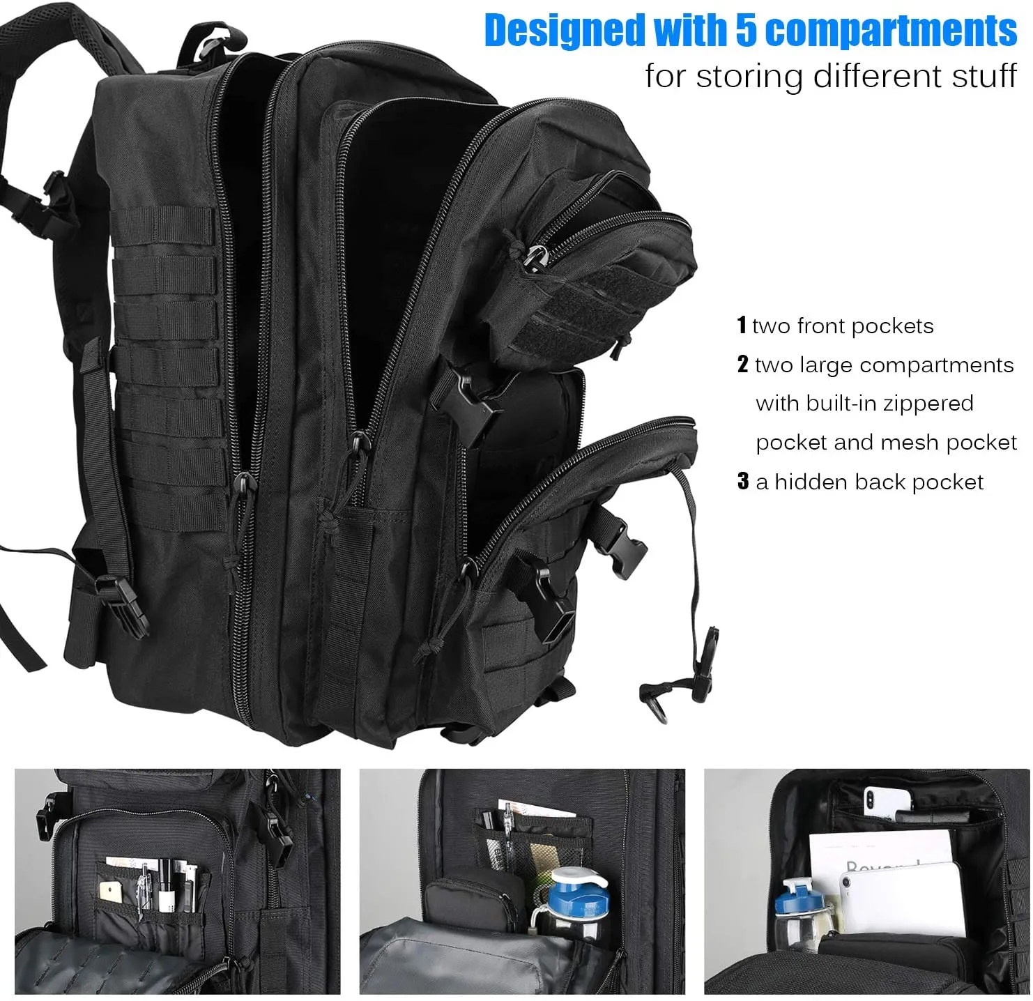 48L Large 3 Day Military Tactical Backpack | ProCase