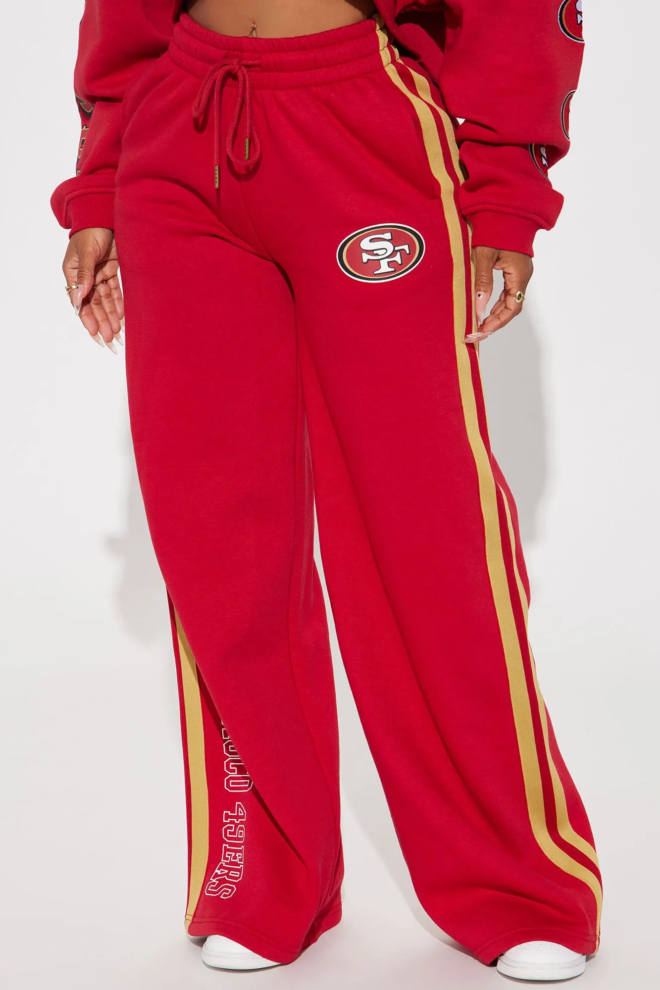 49ers Second Half Come-Back Wide Leg Pant - Red