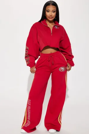 49ers Second Half Come-Back Wide Leg Pant - Red