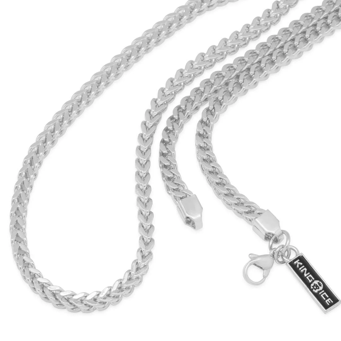 4mm White Gold Stainless Steel Franco Choker Set