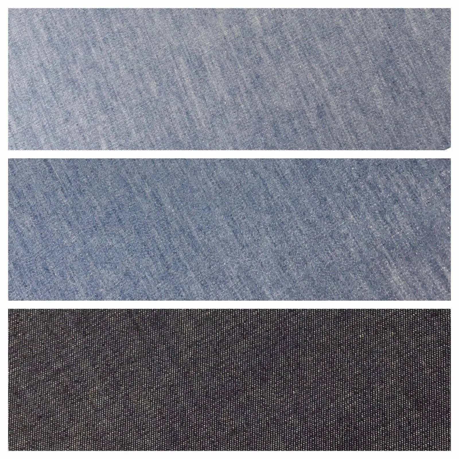 4oz Washed Denim Light-medium-dark blue 100% Cotton Fabric 146cm wide  M615 Mtex