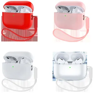 4Pack AirPods Pro 2 Case with Lanyard(Red Pink White Transparent)