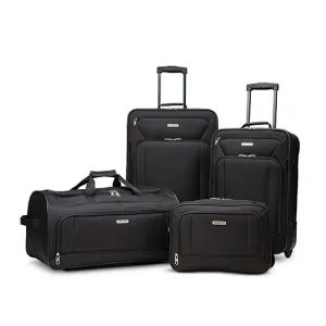 4pc Fieldbrook XLT Nested Luggage Set Black