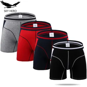 4pcs/Lot Long Boxers Men Underwear Underpants Shorts Slip