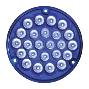 4" PEARL BLUE/BLUE 24 LED LIGHT W/ #1156 SOCKET BASE