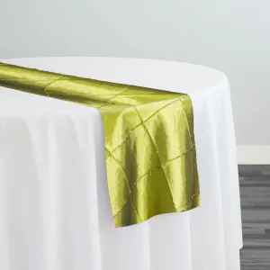 4" Pintuck Taffeta Table Runner in Lime 102