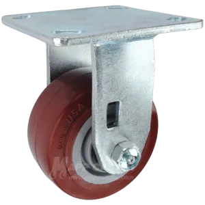 4" x 2" Polyurethane Wheel Rigid Caster - 600 Lbs Capacity