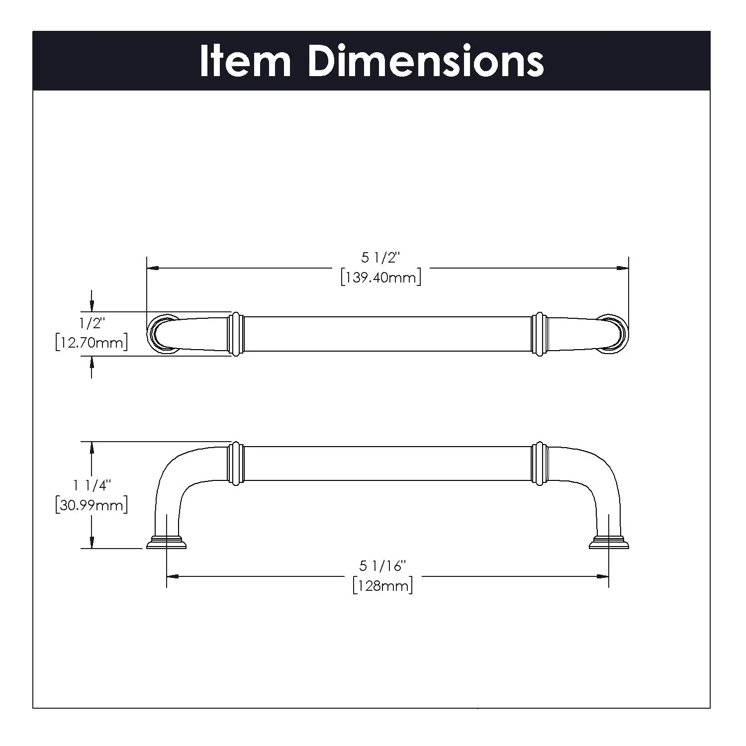 5-1/16 inch (128mm) Cottage Cabinet Pull