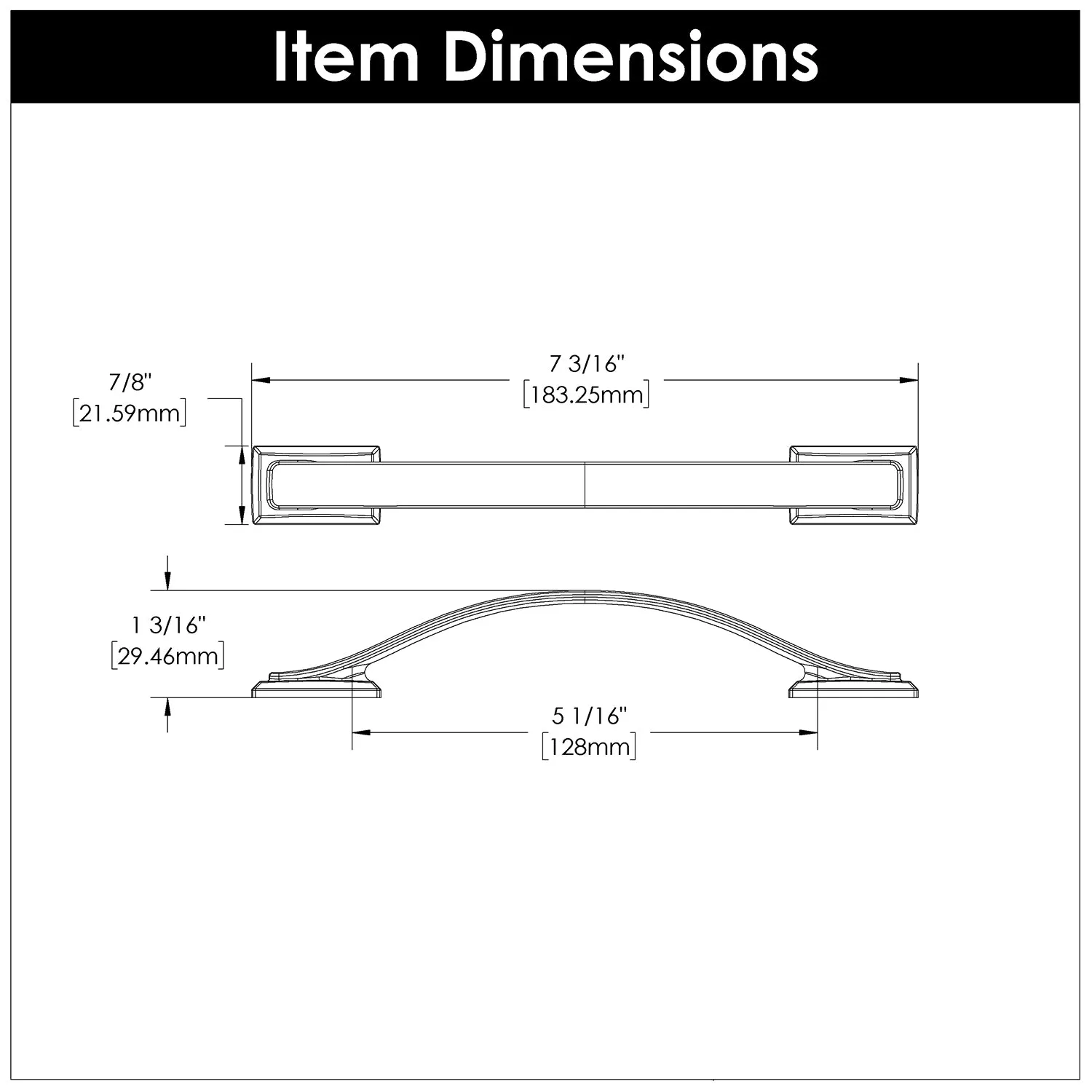 5-1/16 inch (128mm) Dover Pull