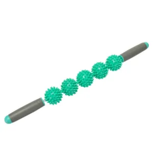 5 Ball Muscle Massage Relax Hedgehog Ball Yoga Stick Roller Stick(Green  )