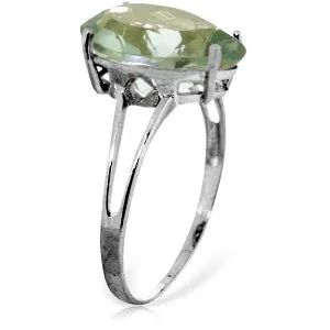 5 Carat 14K Solid White Gold Love Is A Verb Green Amethyst Ring