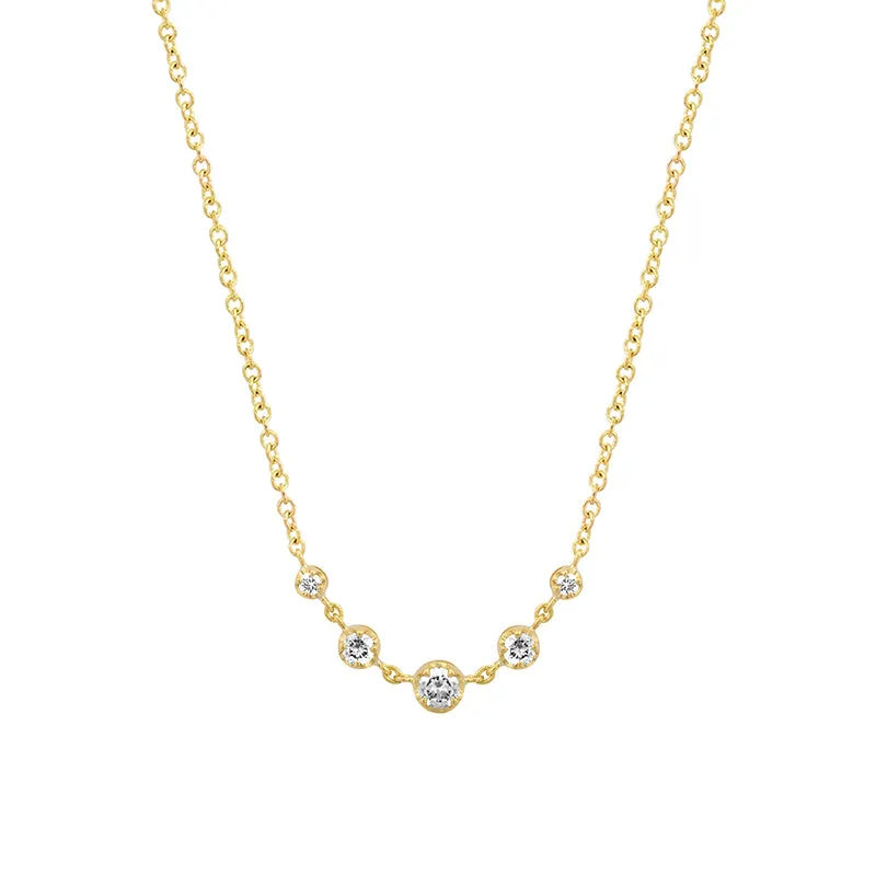 5 Illusion Set Graduated Diamond Accent Necklace