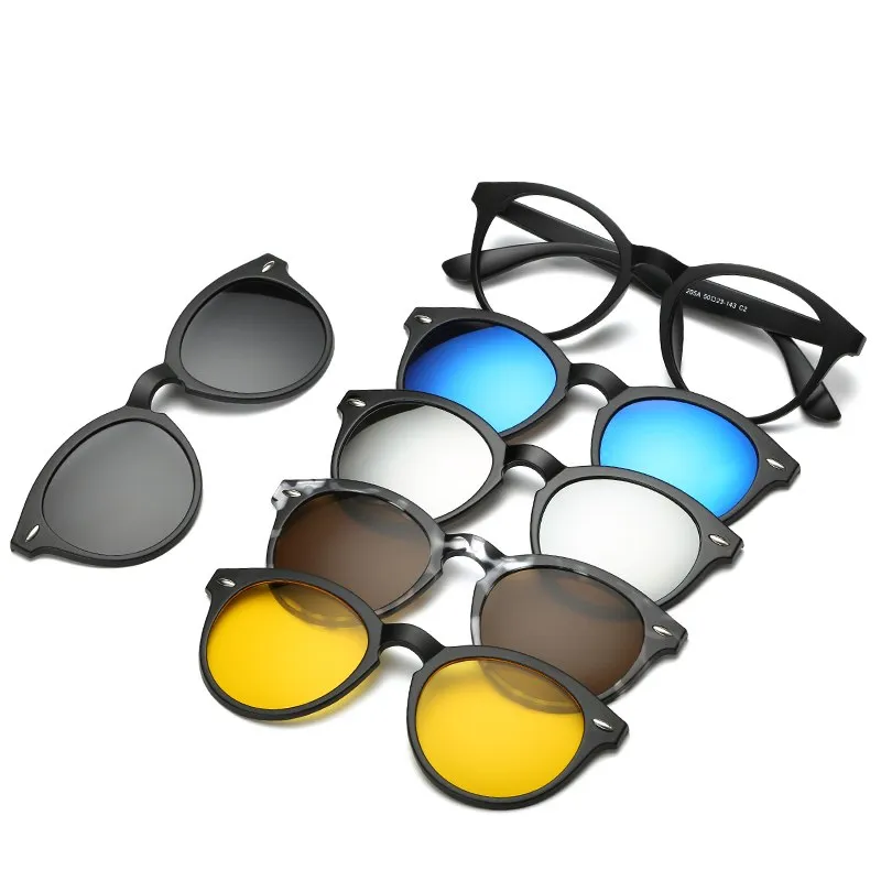 5 in 1 Polarized Magnetic Clip-on Sunglasses