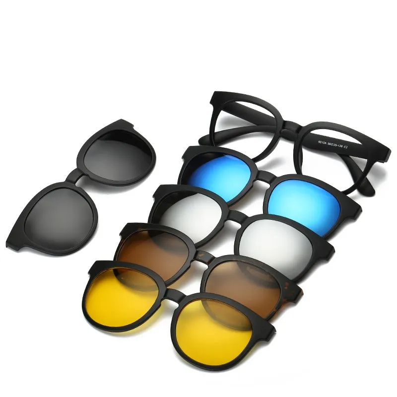 5 in 1 Polarized Magnetic Clip-on Sunglasses