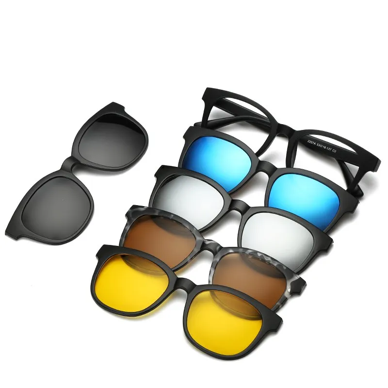 5 in 1 Polarized Magnetic Clip-on Sunglasses