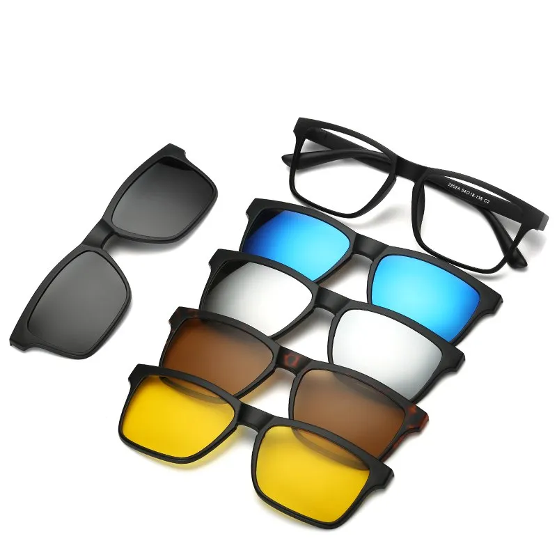 5 in 1 Polarized Magnetic Clip-on Sunglasses