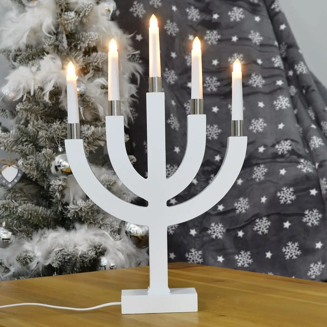 5 Light Christmas Candle Bridge Decoration With LEDs