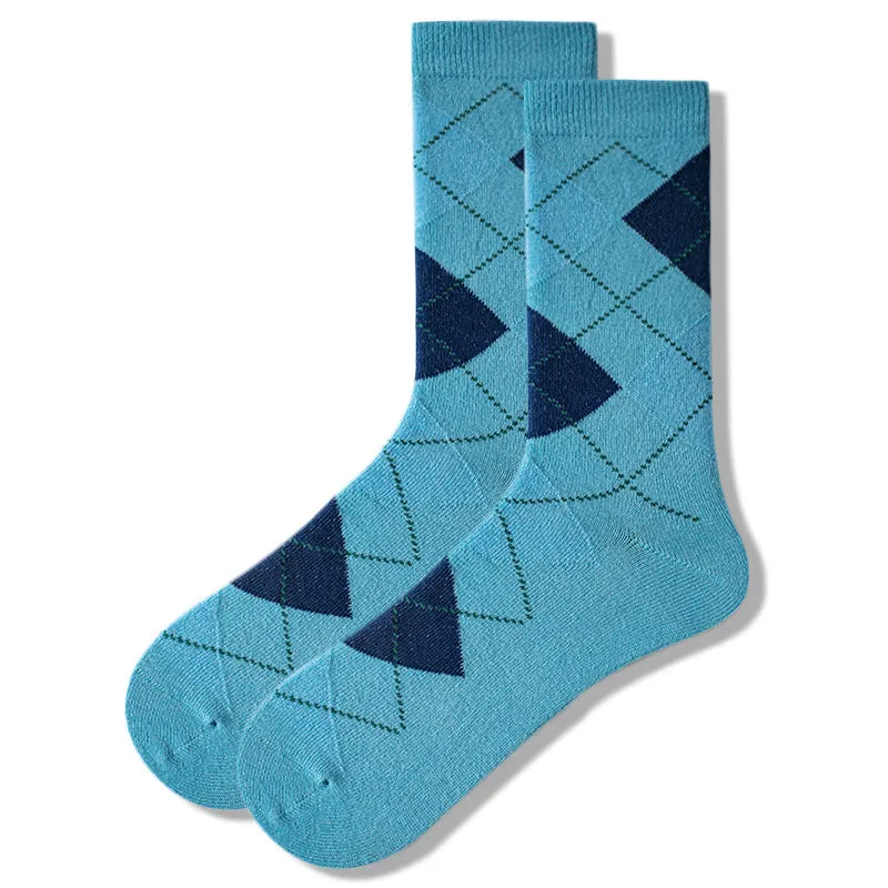 5 Pack Men's Textured Diamond Crew Sock