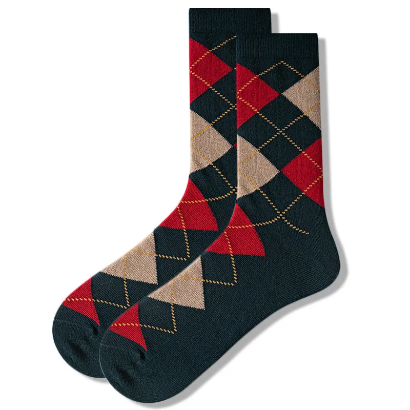 5 Pack Men's Textured Diamond Crew Sock