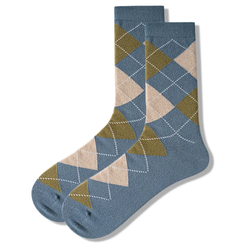 5 Pack Men's Textured Diamond Crew Sock